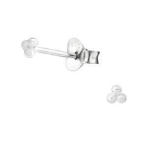 3 Dot Ball Silver Earring Studs