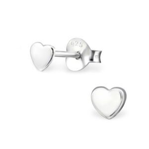 Tiny 3mm Silver Heart Stud Earrings