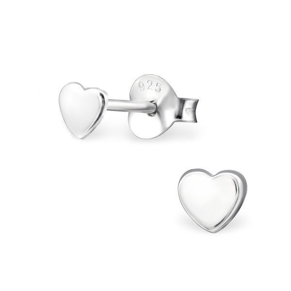 7mm Medium Sized Round Disc Silver Stud Earrings