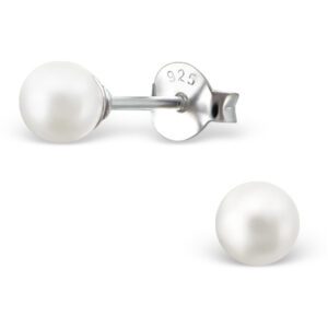 Small 4mm Sterling Silver Freshwater Pearl Earring Studs