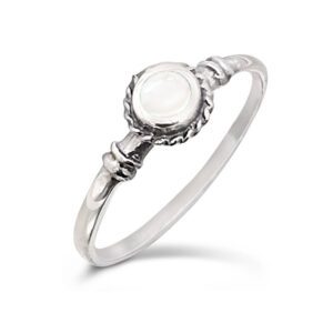 Small Shell Rope Head Silver Ring