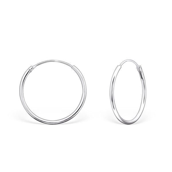 Studio Jewellery Small Sterling Silver Hoop Sleeper Earrings