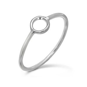 Small Hollow Circle Silver Ring