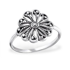 Silver Vintage Flower Ring