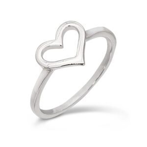 Cut Out Heart Silver Ring