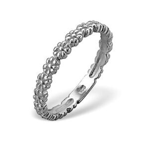 Daisy Series Band Ring in Solid 925 Sterling Silver