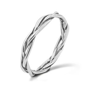 Birds Nest Silver Stacker Ring