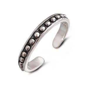 2mm Beaded Mid Finger Ring