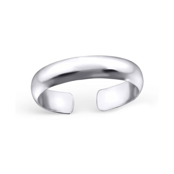 3mm Plain Band Adjustable Mid Finger Silver Ring