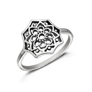 Mandala Silver Ring