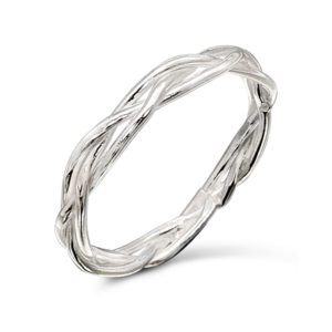 Birds Nest Polished Silver Ring