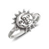 Smiling Sun and Moon Silver Ring