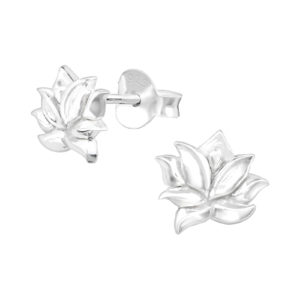 Lotus Flower Silver Earring Studs