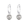 Coin Charm Hoop Earrings