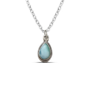 Water Drop Larimar Silver Necklace
