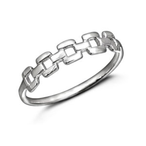 Square Chain Silver Ring