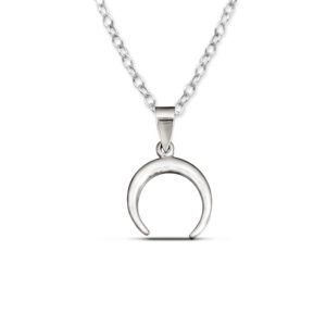Crescent Moon Silver Pendent Necklace