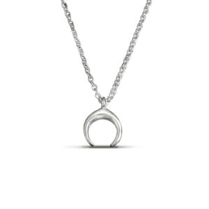 Small Crescent Moon Silver Necklace