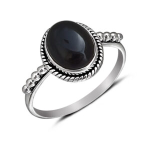 Oval Onyx Silver Ring