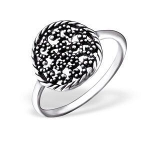 Filigree Circle Sterling Silver Ring