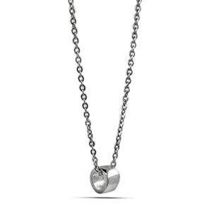 Small Tube Silver Necklace