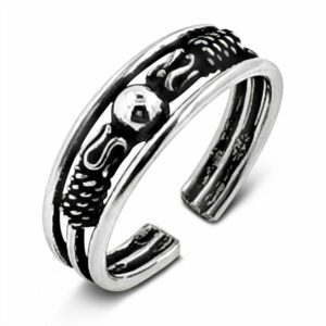 Beaded Bali MIDI Silver Knuckle Ring