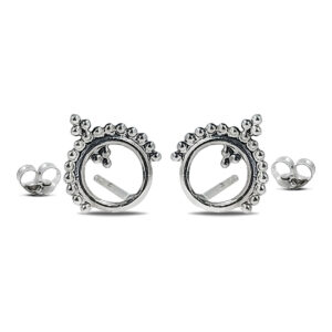 Mandala Beaded Silver Studs