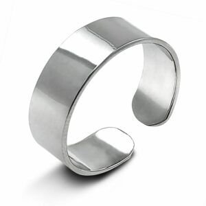 Adjustable Flat Band Silver Ring