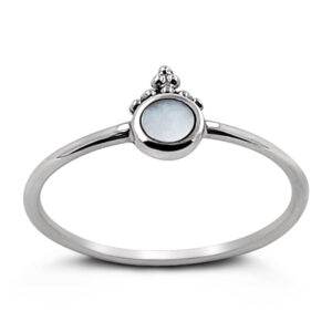 Tri Bead Mandala Silver Ring