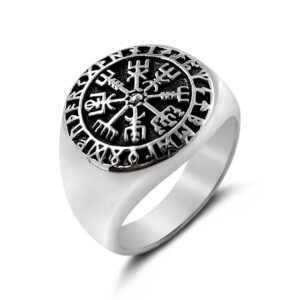 Vegvisir Viking Compass Silver Ring