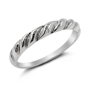 Slim Croissant Silver Ring