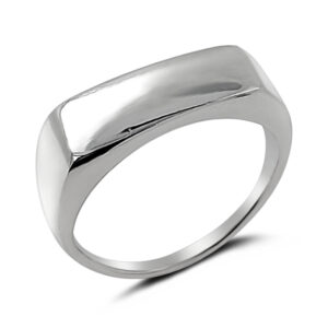 Unisex Oblong Signet Silver Ring