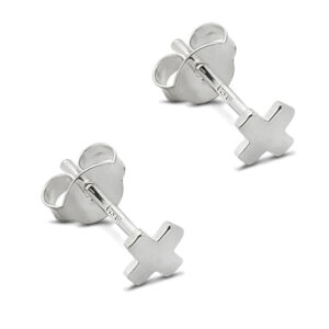 Tiny X Silver Stud Earrings