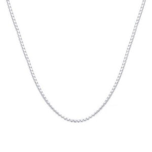 Slim Silver Box Chain Necklace