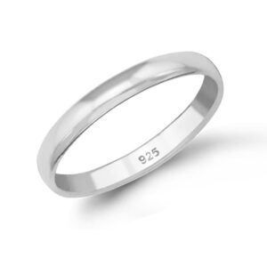 3mm Round Edge Band Sterling Silver Ring