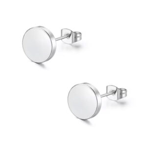 Medium White Shell Silver Earring Studs