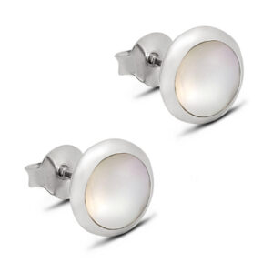 Classic White Shell Silver Earring Studs