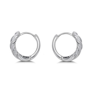 Classic Croissant Silver Hoop Earrings