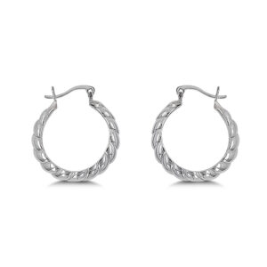 Large Croissant Silver Hoop Earrings