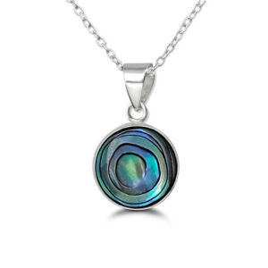 Medium Abalone Shell Silver Necklace