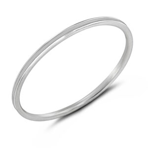 White Strip Silver Ring