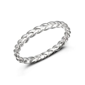 Slim Braid Silver Ring