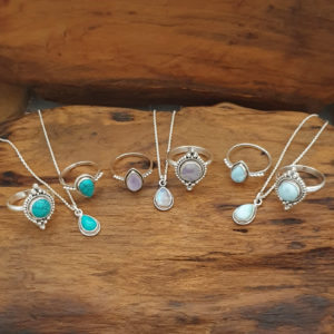 Water Drop Turquoise Silver Ring