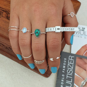 Blue Oval Shell Silver Ring