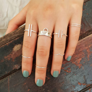 Slim 2mm Hammered Stacker Band