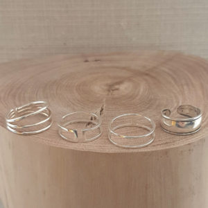 Double Fine Band Sterling Silver Ring Adjustable