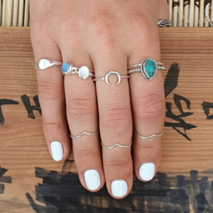 Crescent Moon Silver Ring