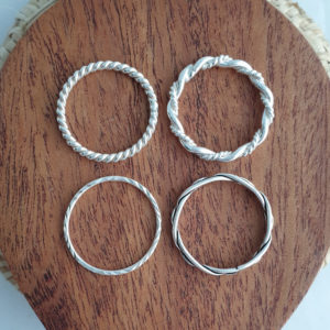 Birds Nest Silver Stacker Ring