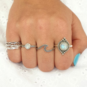 Birds Nest Silver Stacker Ring