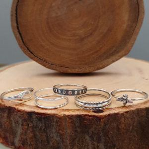 Double Rope Band Silver Ring